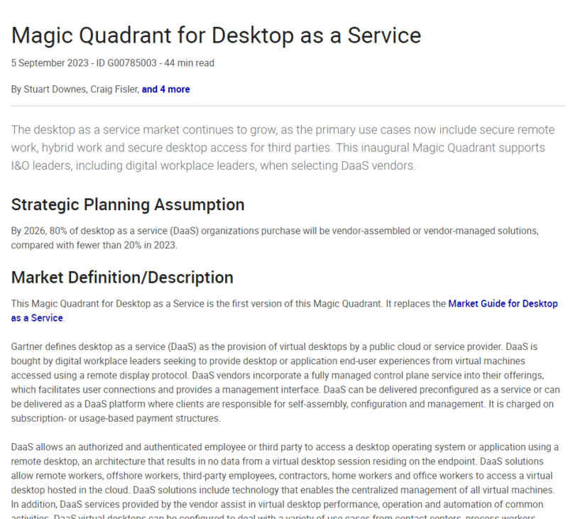 Microsoft a Leader in the 2023 Gartner Magic Quadrant for Desktop as a